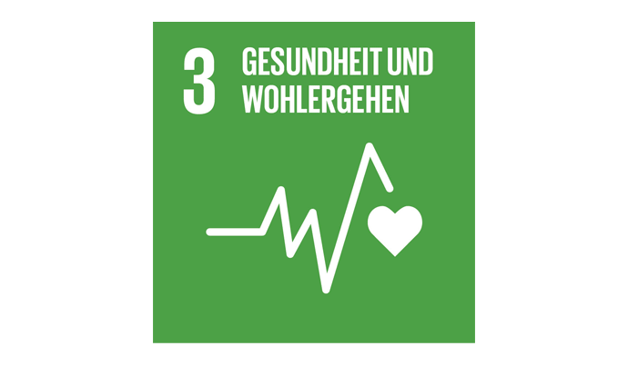 UN Nachhaltigkeitsziel Icon 3 Gesundheit und Wohlergehen