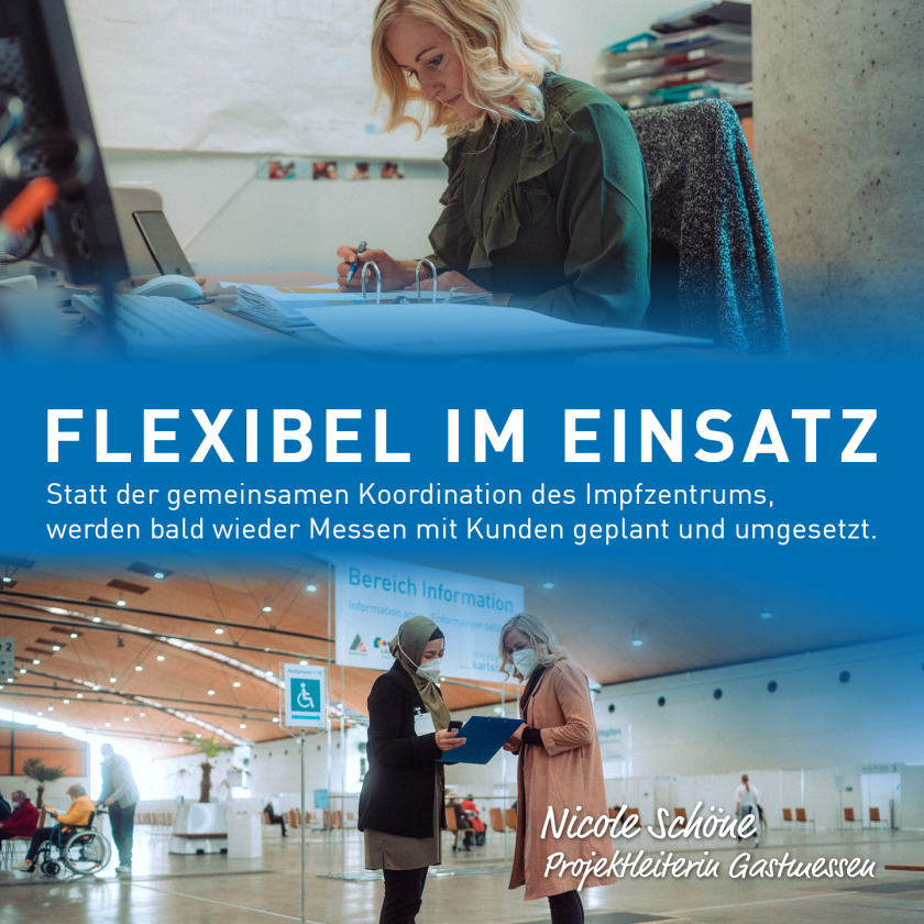 Nicole Schöne im Impfzentrum