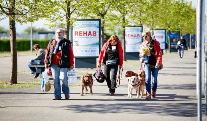 Hunde auf dem Messegelände