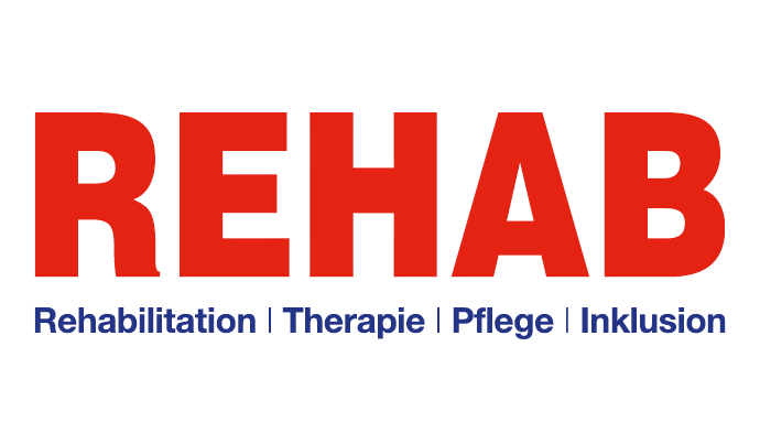Logo der REHAB, Fachmesse für Rehabilitation, Therapie, Pflege und Inklusion