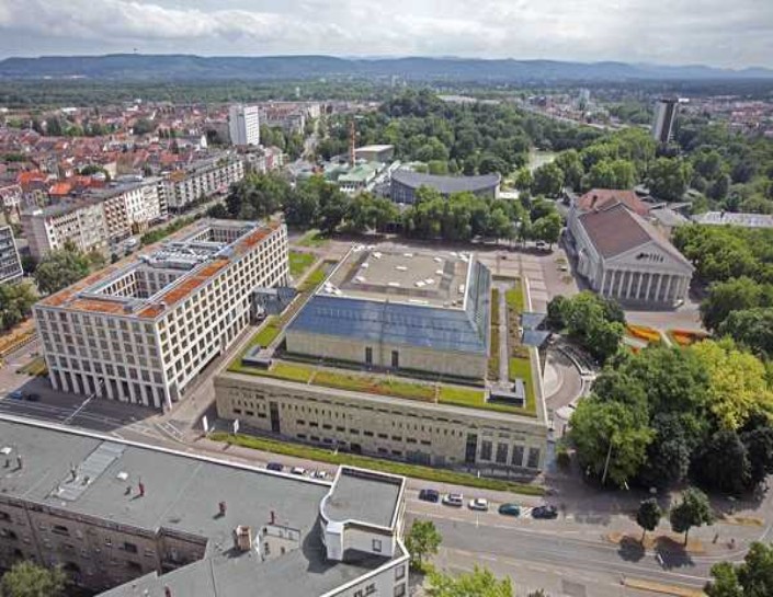 Aerial view Kongresszentrum Karlsruhe