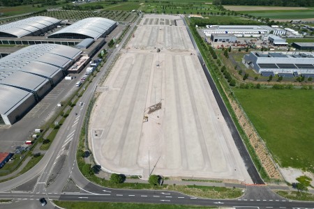 The outdoor area of the Karlsruhe Trade Fair Center 