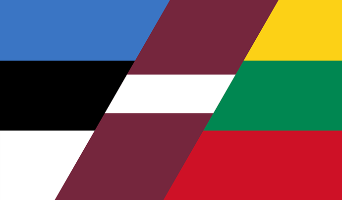 Drei Flaggen der baltischen Staaten