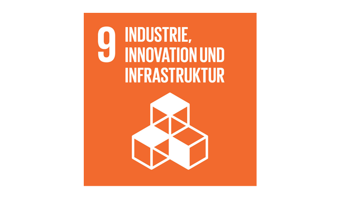 UN Nachhaltigkeitsziel Icon 9 Industrie, Innovation und Infrastruktur